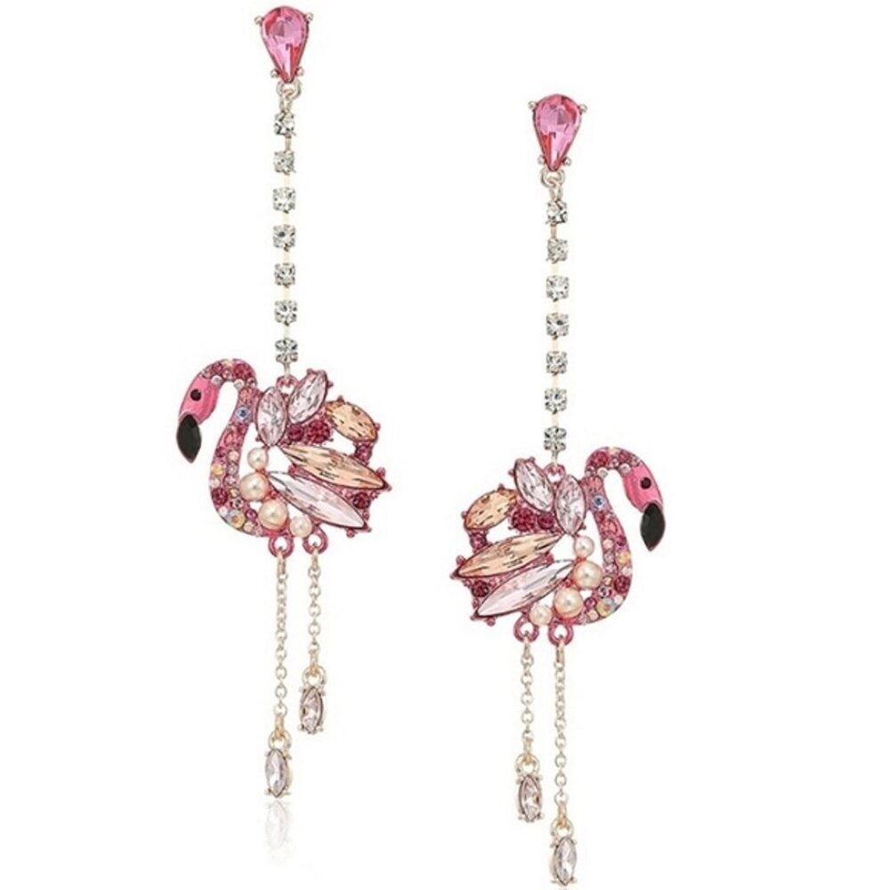 Betsey Johnson Pink Flamingo Earrings